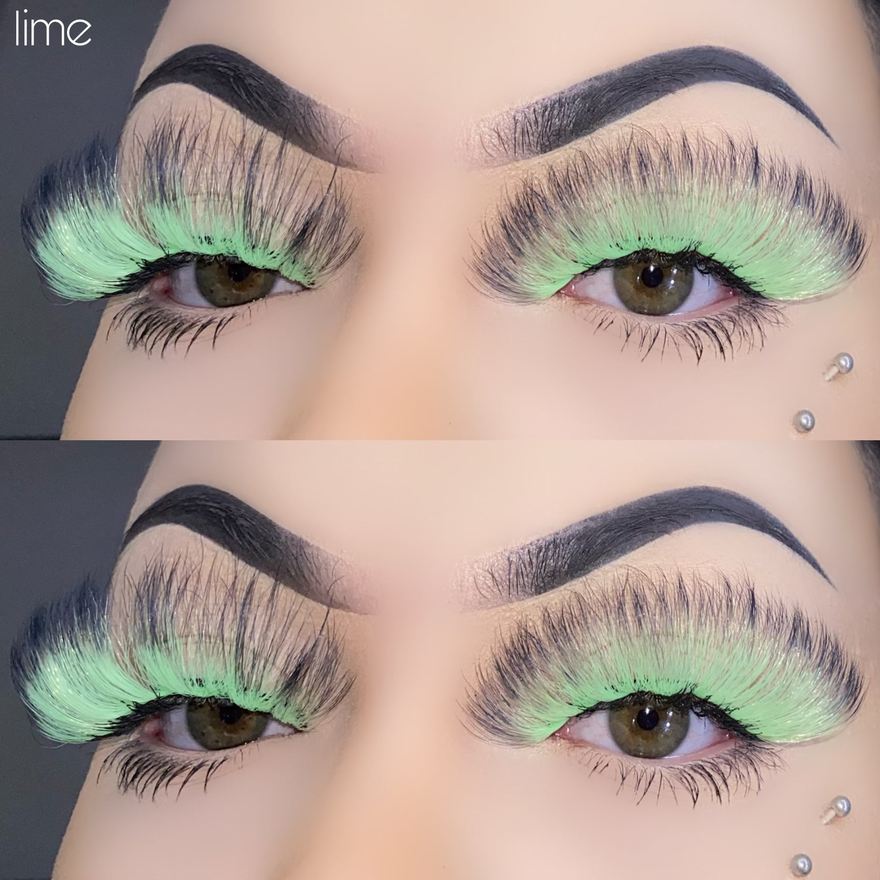 Green eyelashes best sale